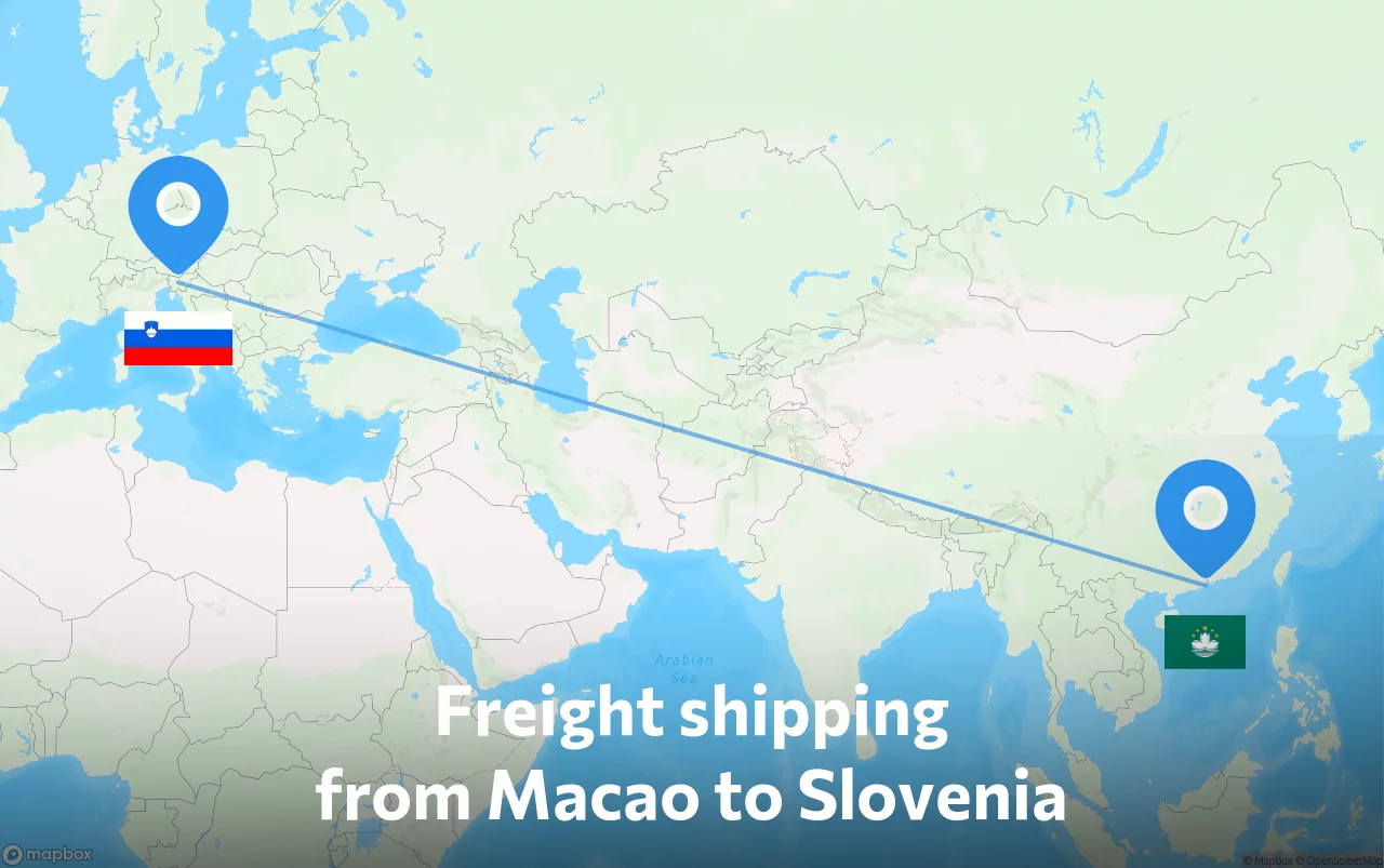 Shipping route from Macao to Slovenia