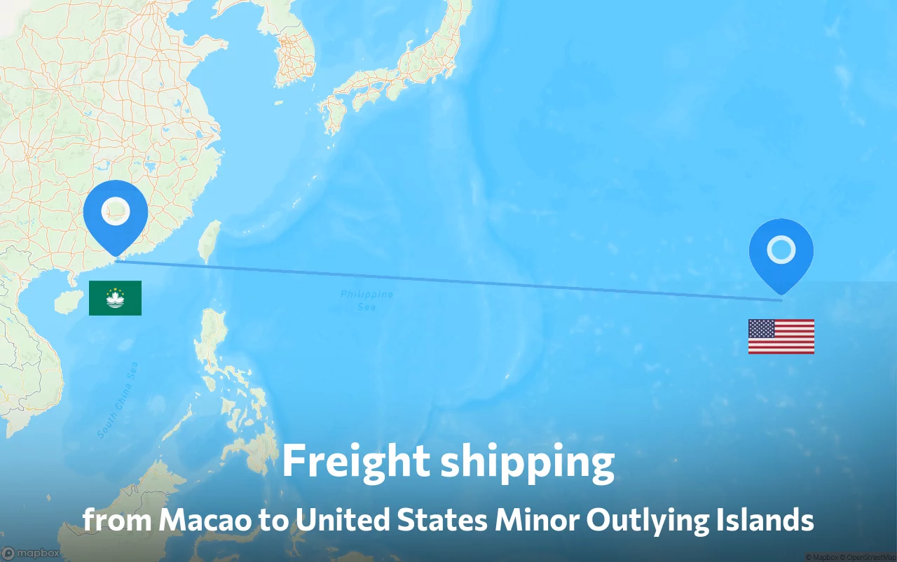 Shipping route from Macao to United States Minor Outlying Islands