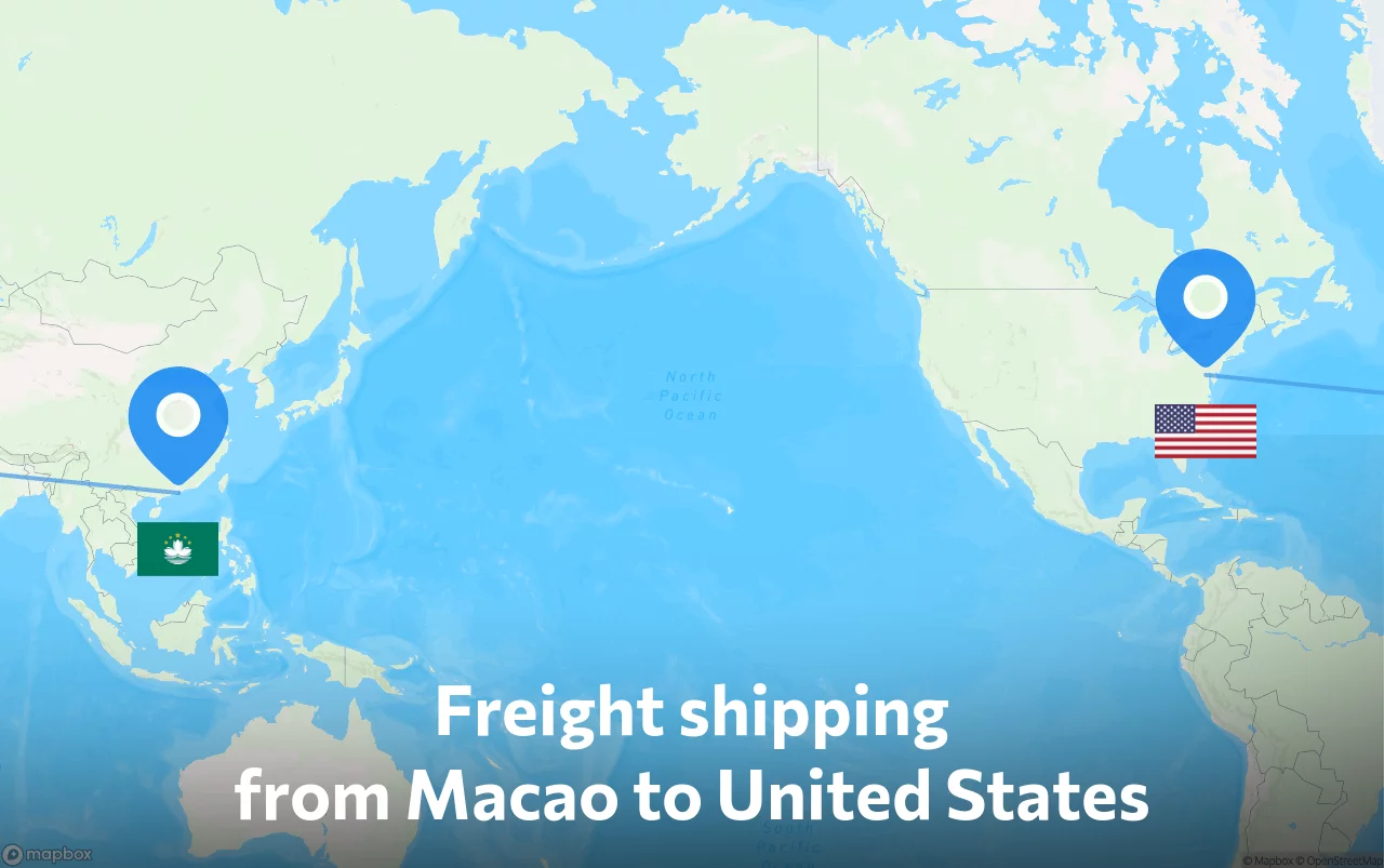 Shipping route from Macao to United States