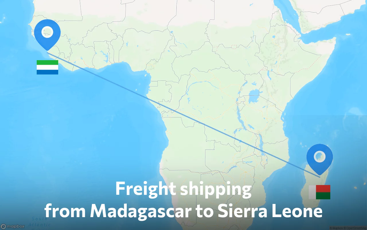 Shipping route from Madagascar to Sierra Leone