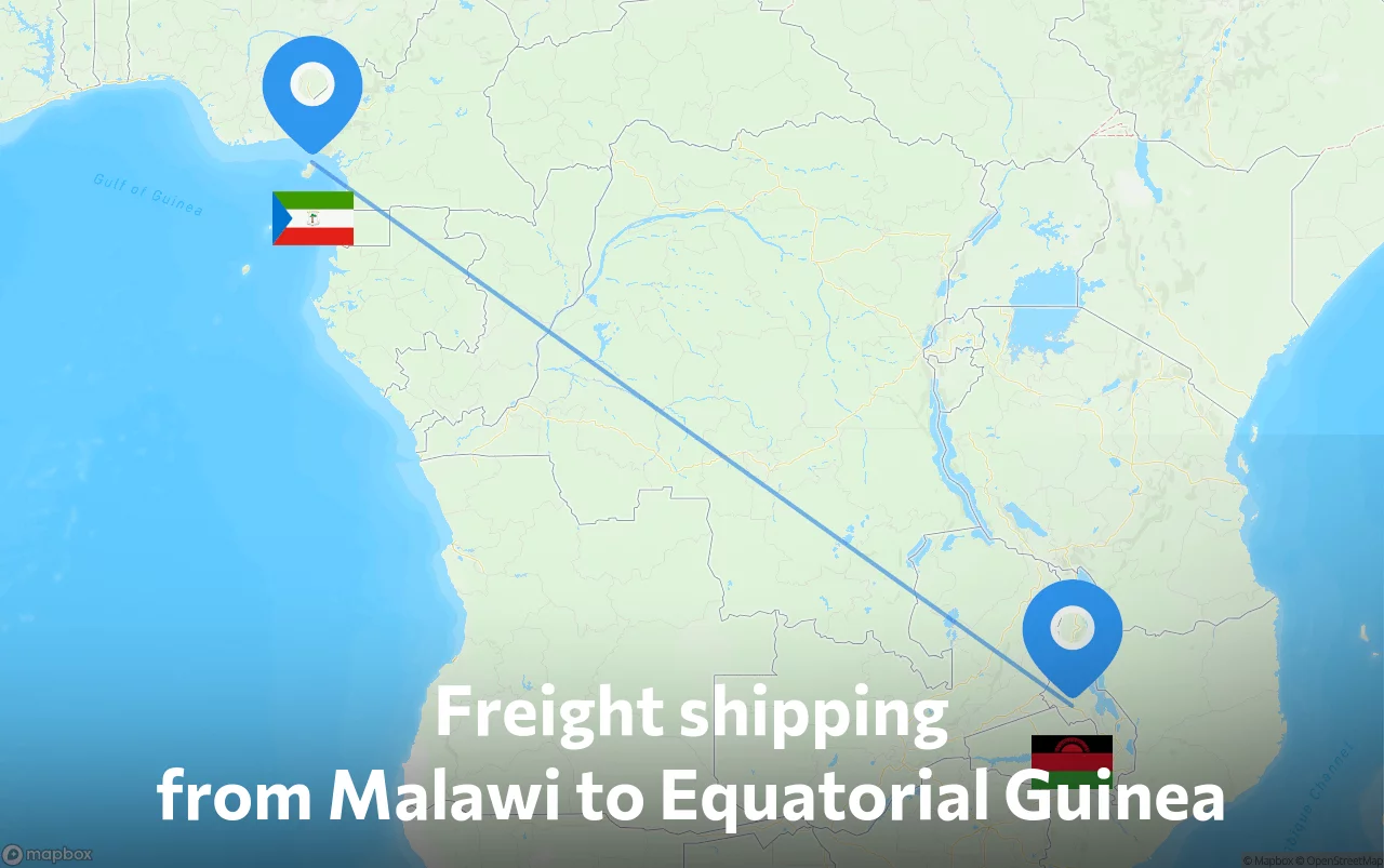 Shipping route from Malawi to Equatorial Guinea
