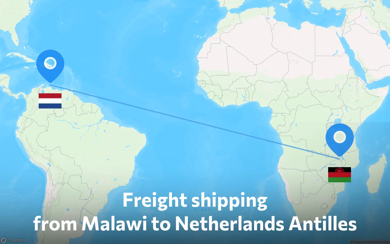 Shipping route from Malawi to Netherlands Antilles