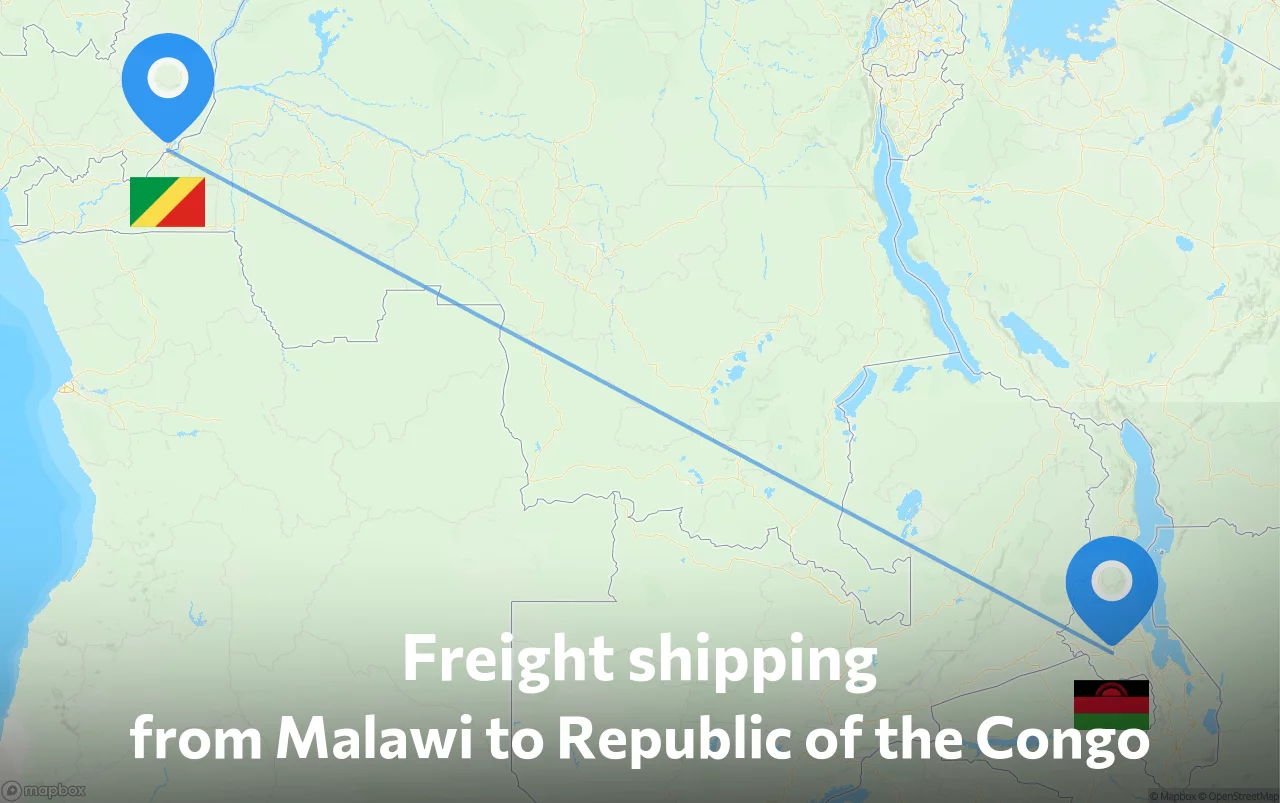 Shipping route from Malawi to Republic of the Congo