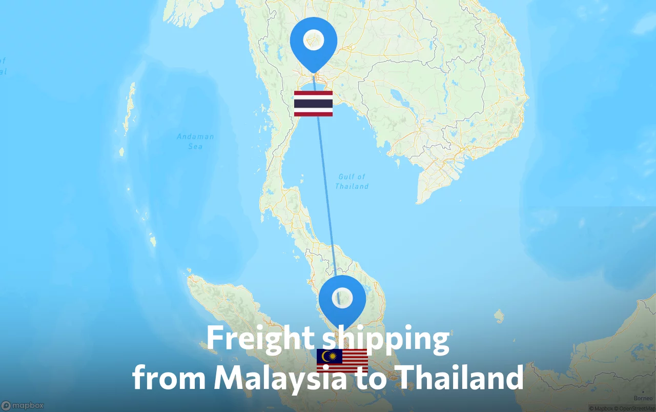 Shipping route from Malaysia to Thailand