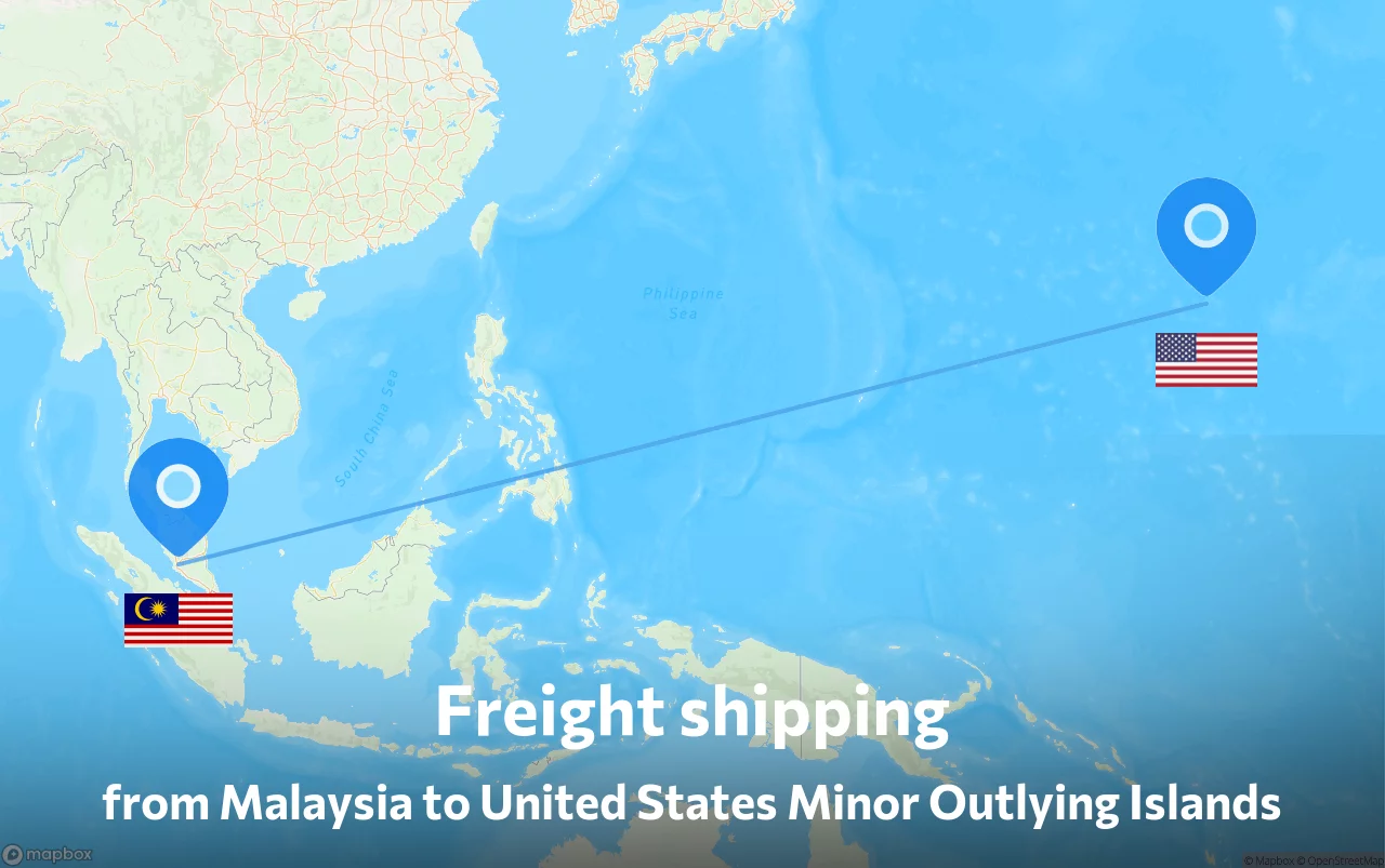 Shipping route from Malaysia to United States Minor Outlying Islands