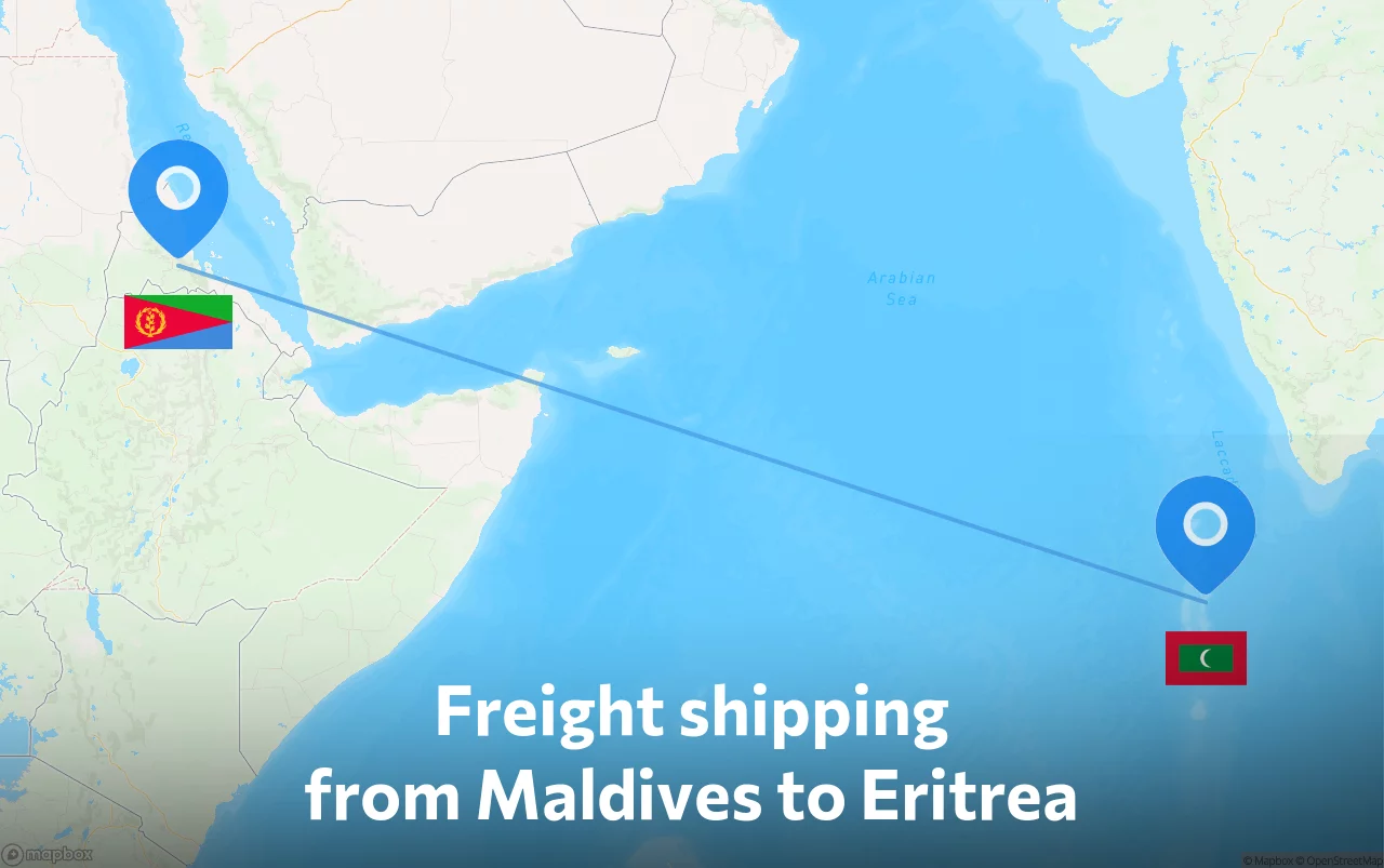 Shipping route from Maldives to Eritrea
