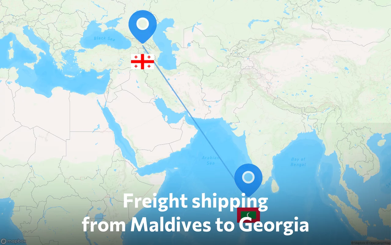 Shipping route from Maldives to Georgia