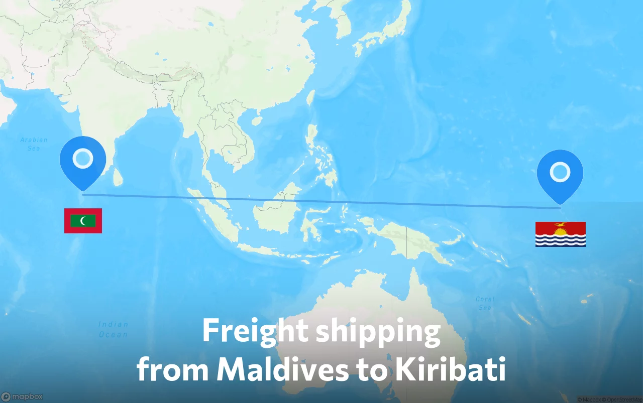 Shipping route from Maldives to Kiribati