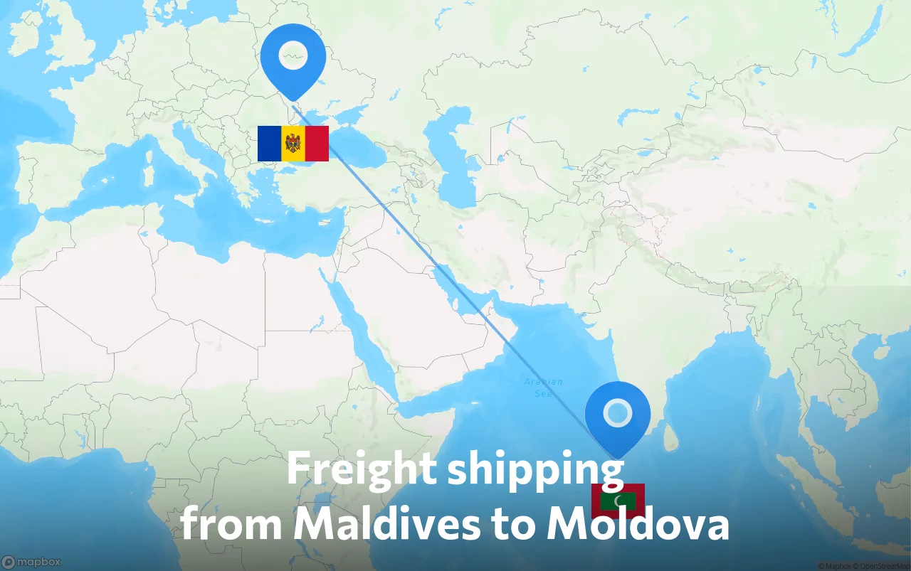 Shipping route from Maldives to Moldova
