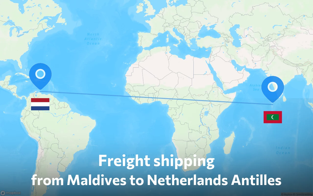 Shipping route from Maldives to Netherlands Antilles