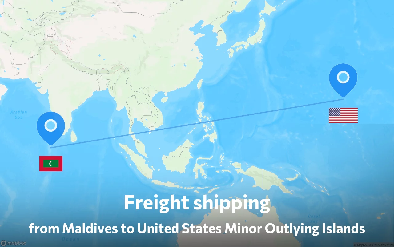 Shipping route from Maldives to United States Minor Outlying Islands
