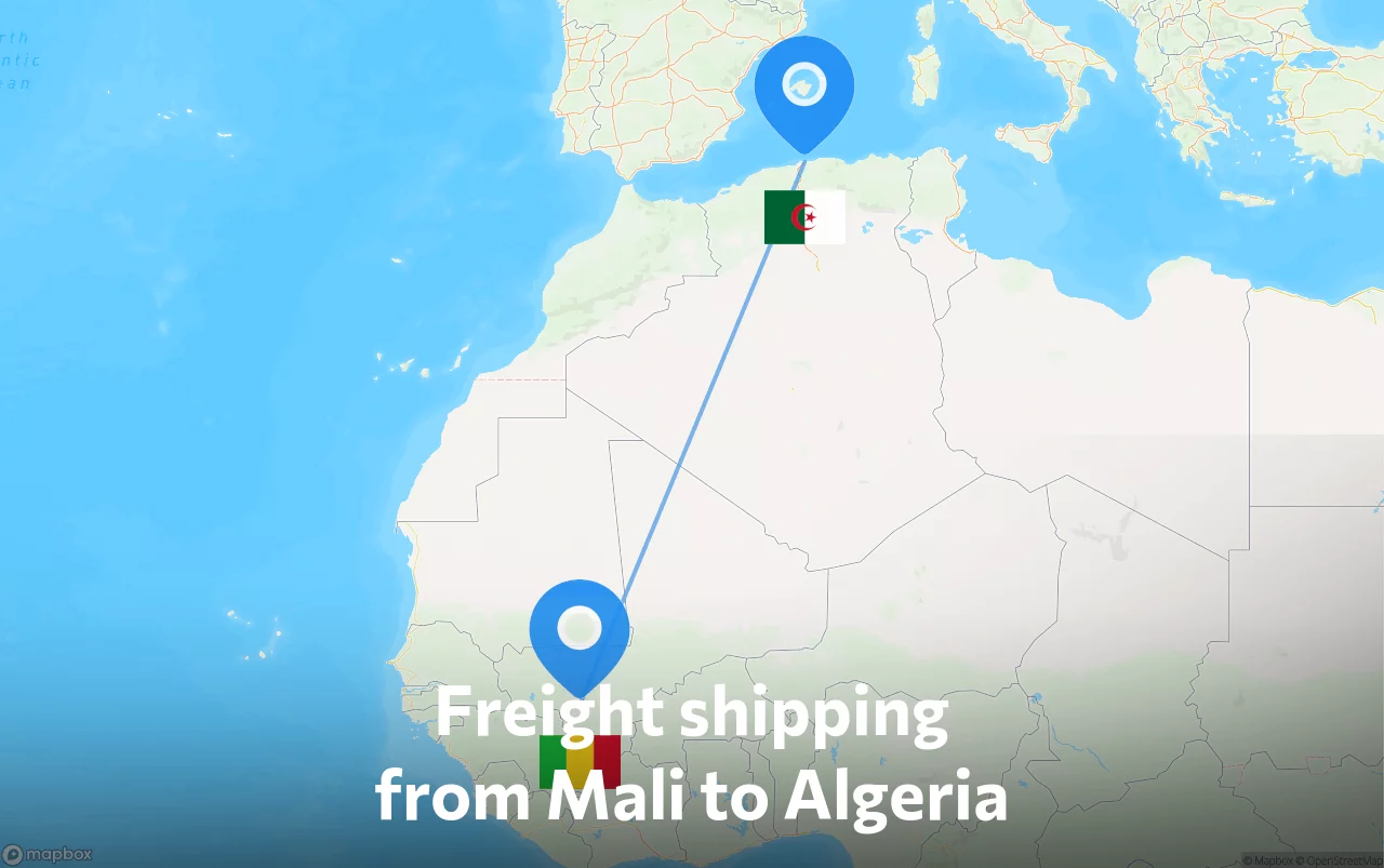 Shipping route from Mali to Algeria