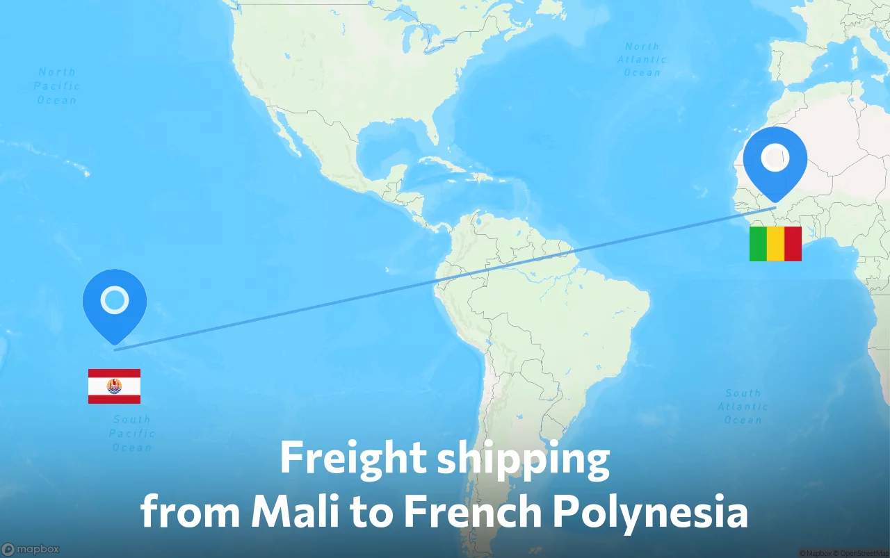 Shipping route from Mali to French Polynesia