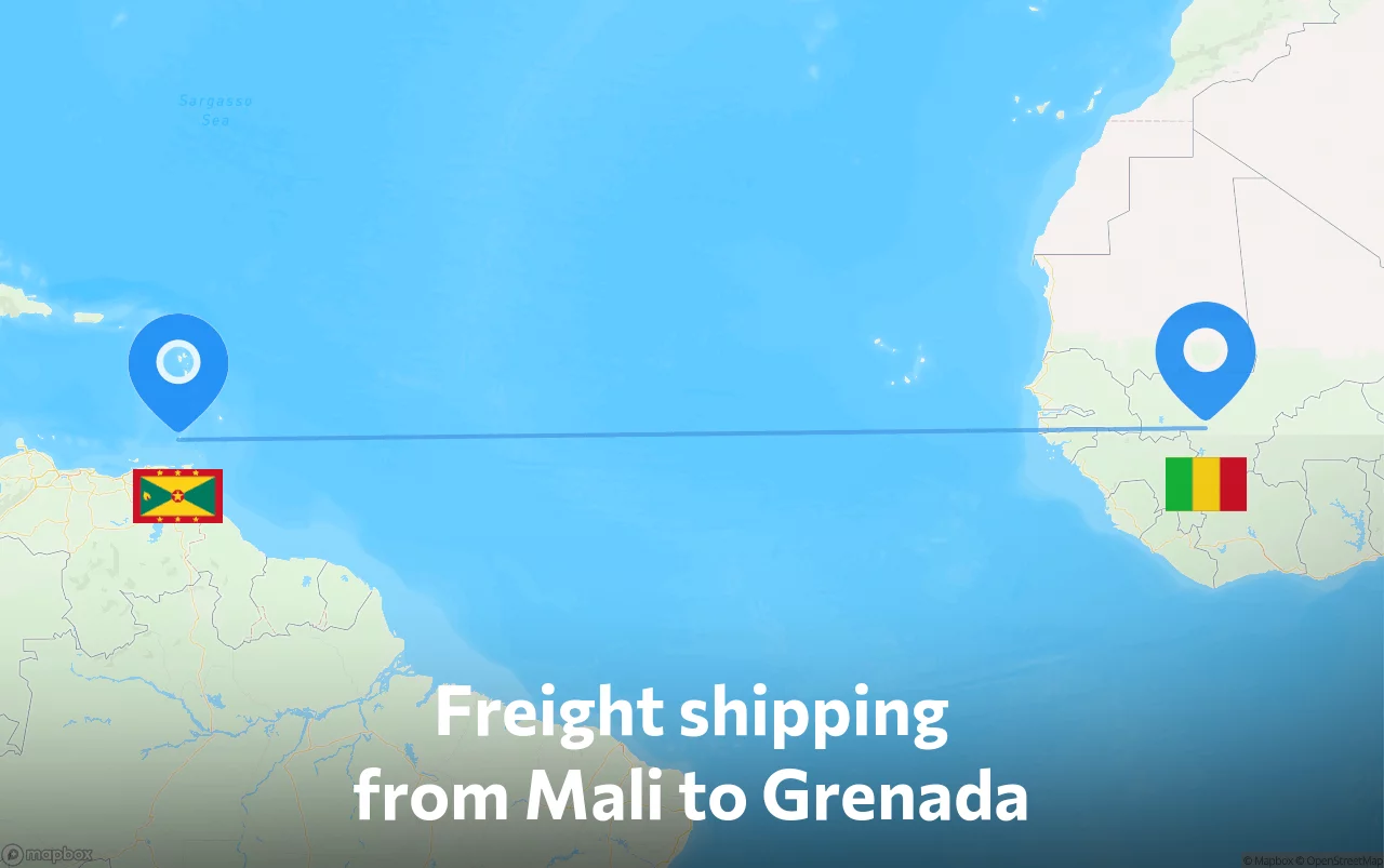 Shipping route from Mali to Grenada