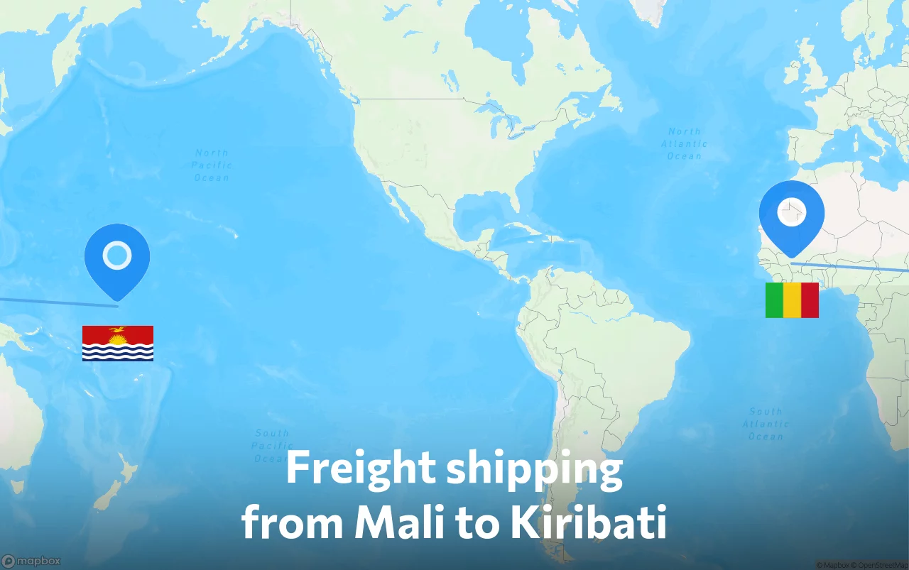 Shipping route from Mali to Kiribati