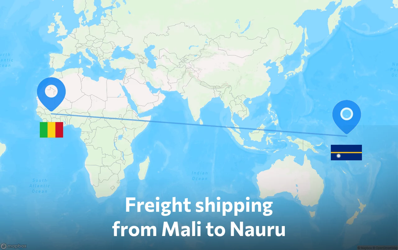 Shipping route from Mali to Nauru