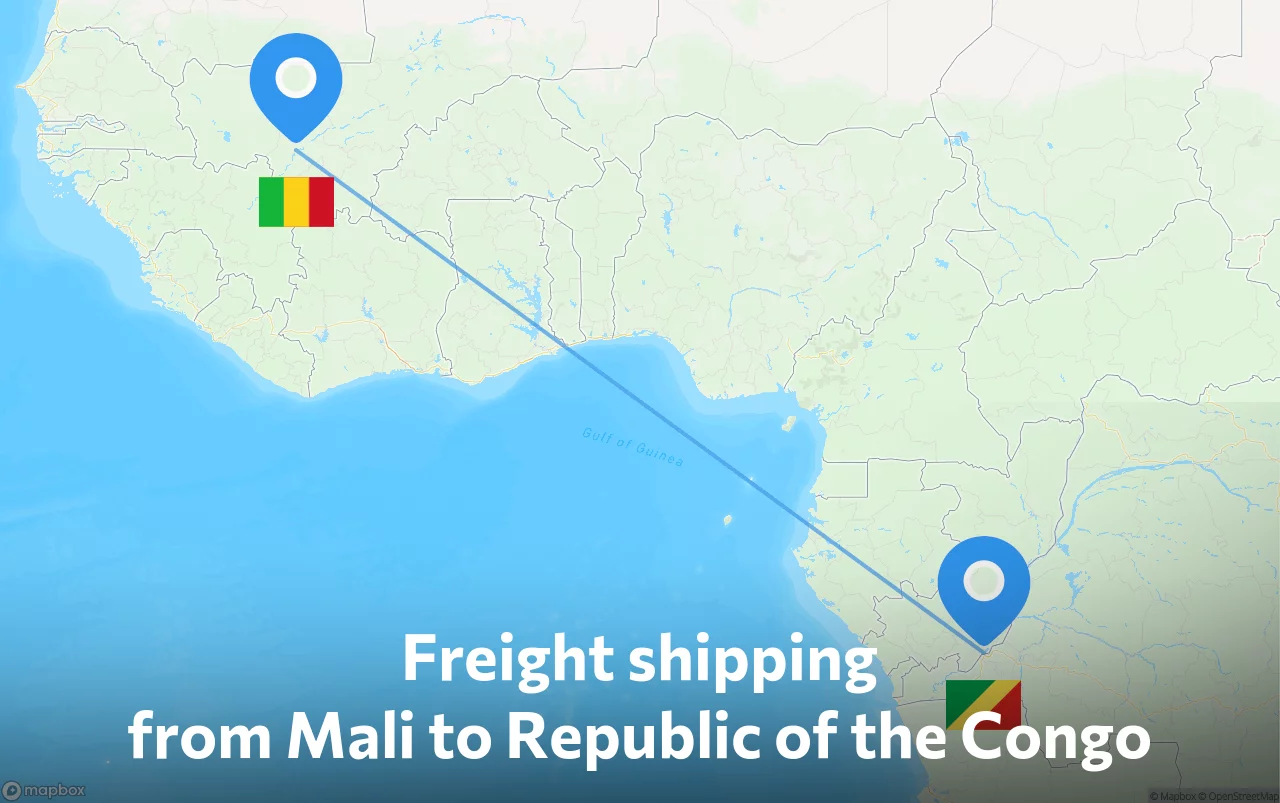 Shipping route from Mali to Republic of the Congo