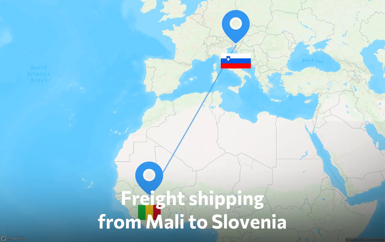 Shipping route from Mali to Slovenia