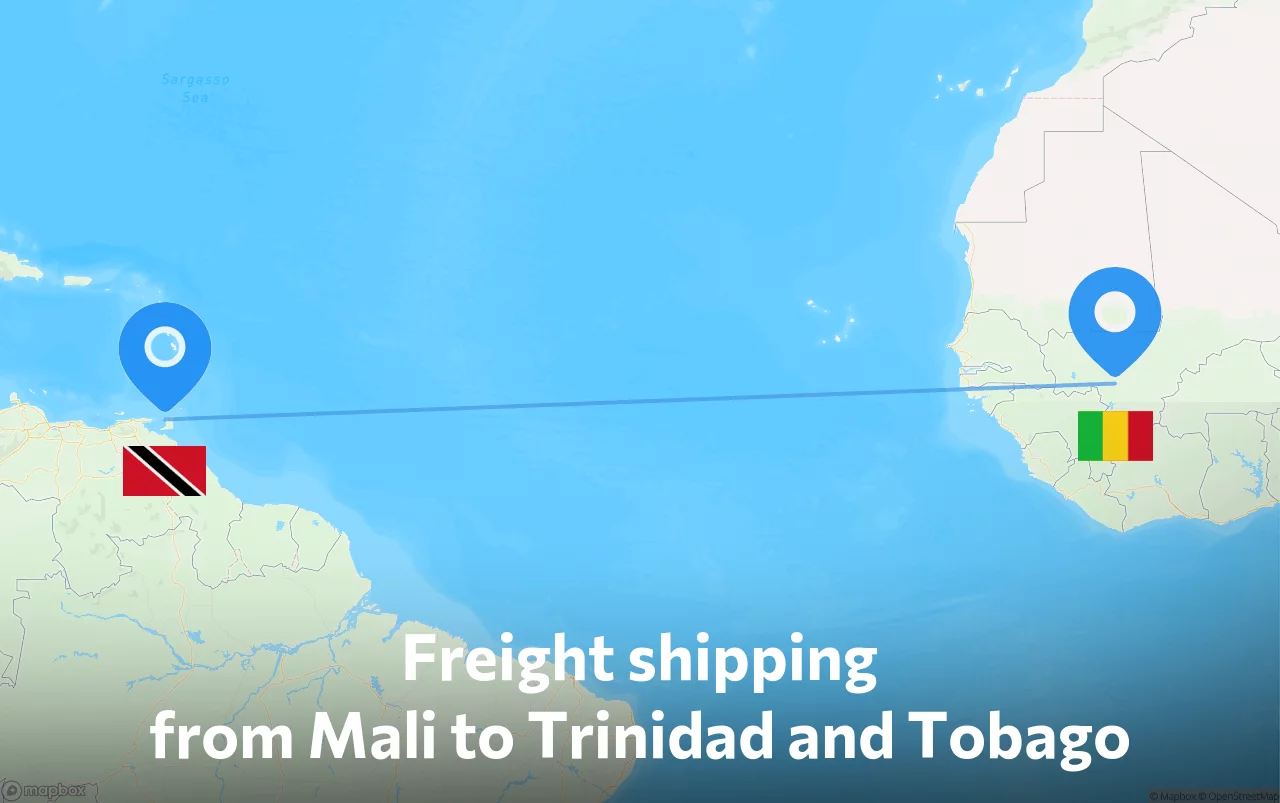 Shipping route from Mali to Trinidad and Tobago