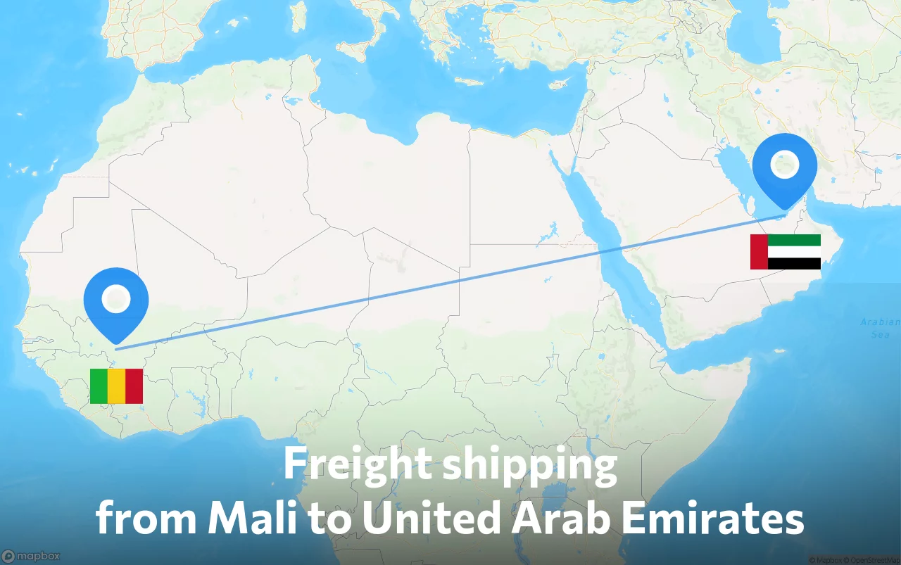 Shipping route from Mali to United Arab Emirates