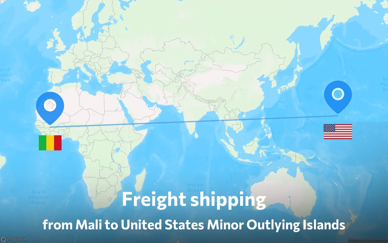 Shipping route from Mali to United States Minor Outlying Islands