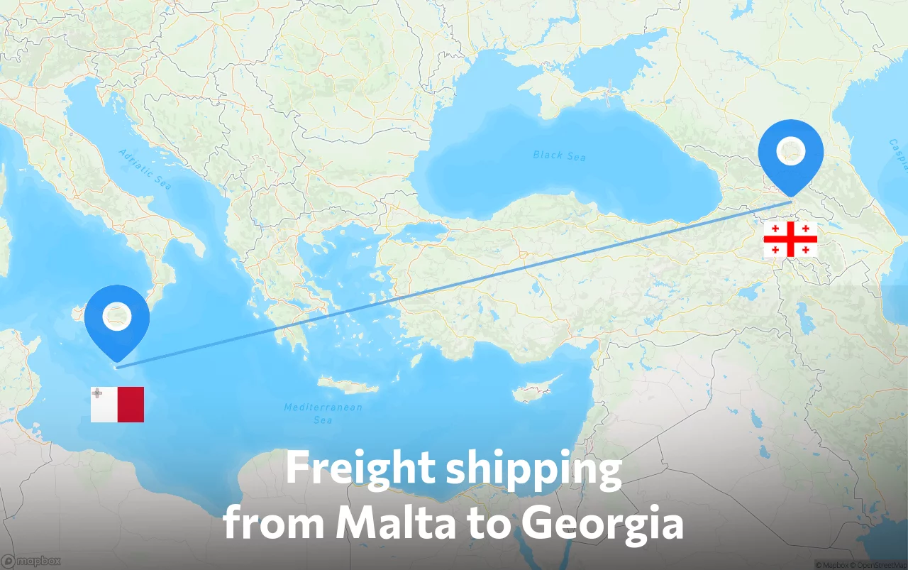 Shipping route from Malta to Georgia