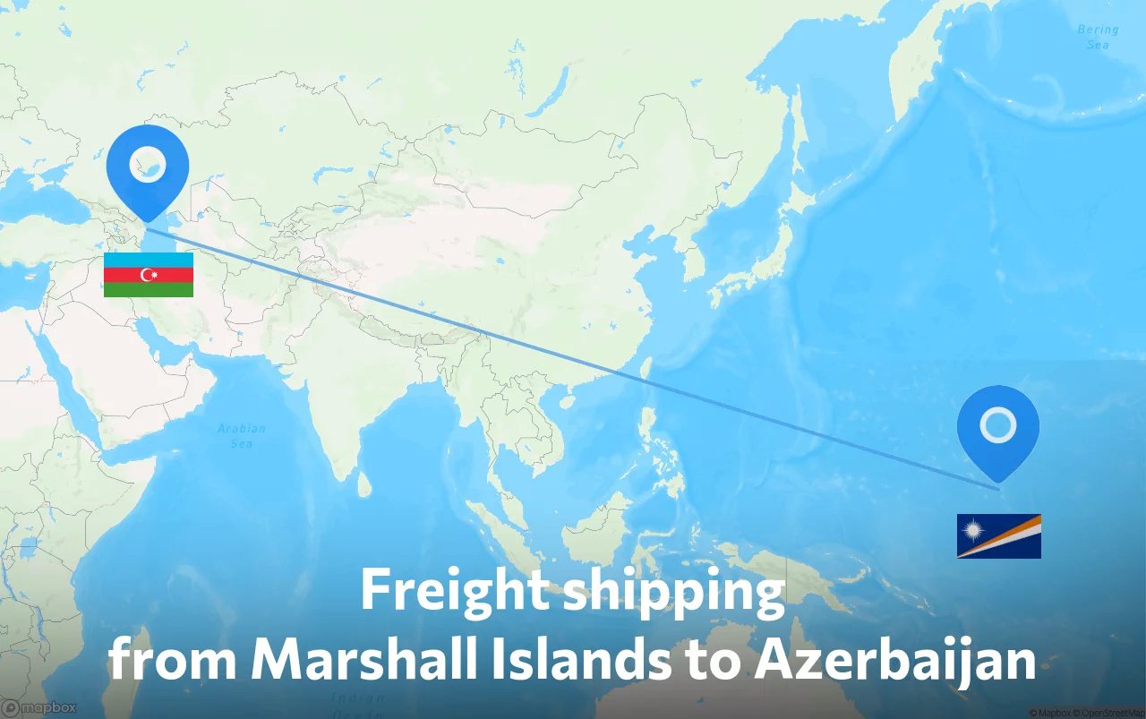 Shipping route from Marshall Islands to Azerbaijan