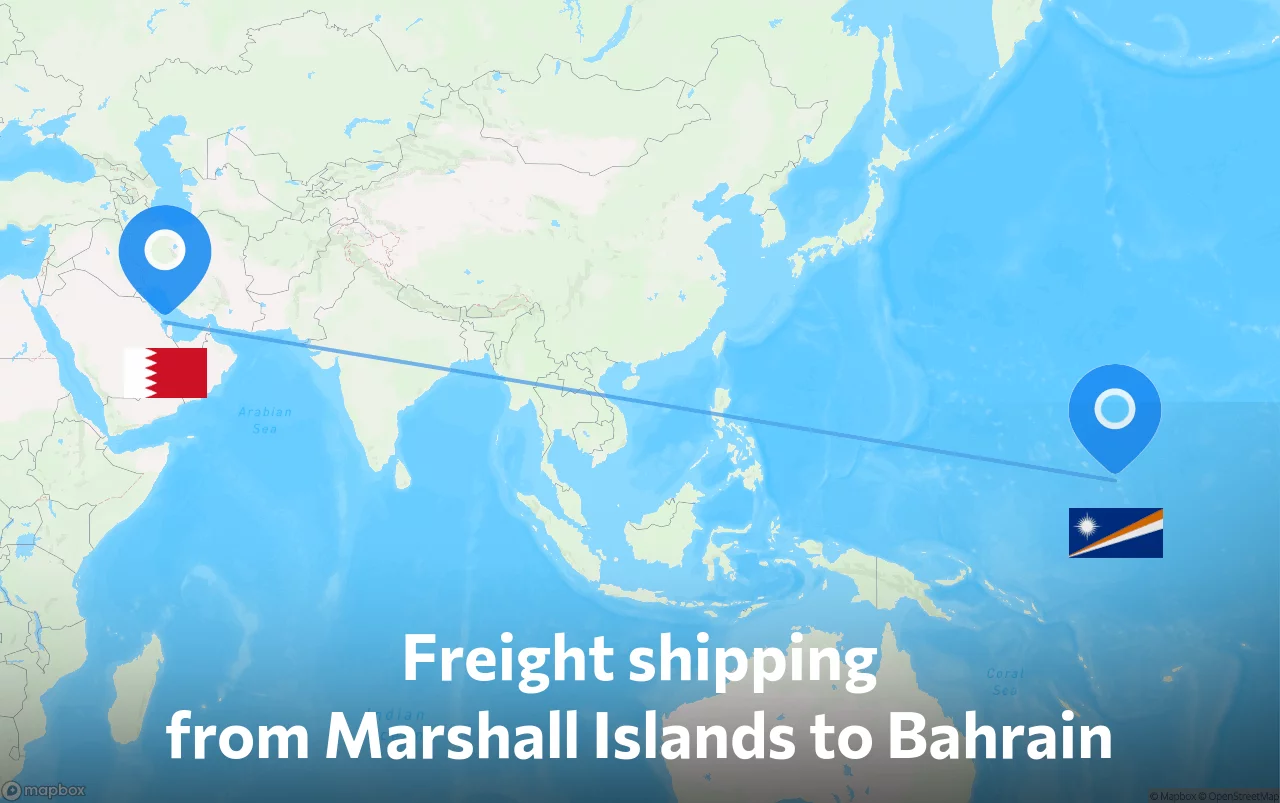 Shipping route from Marshall Islands to Bahrain