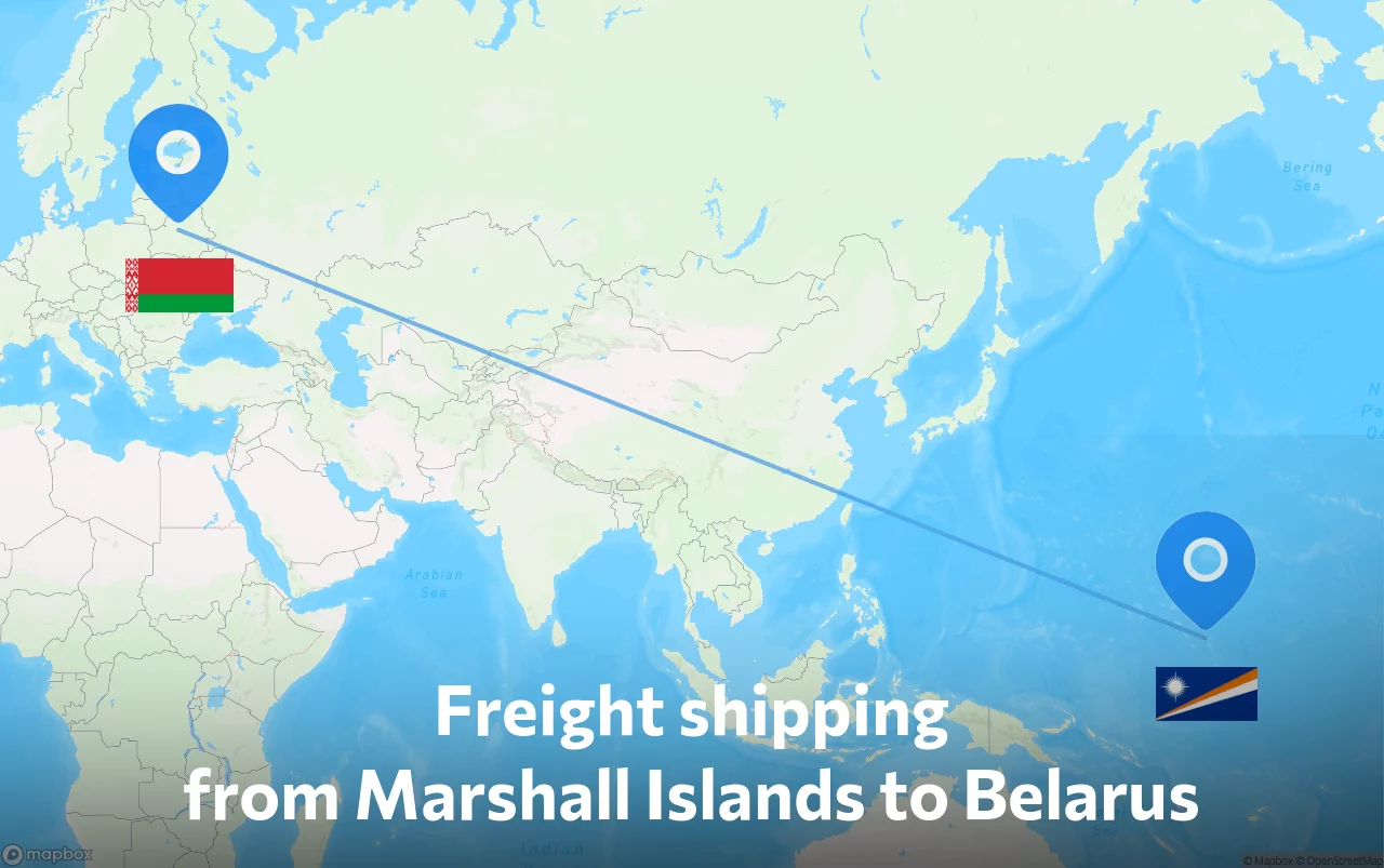 Shipping route from Marshall Islands to Belarus