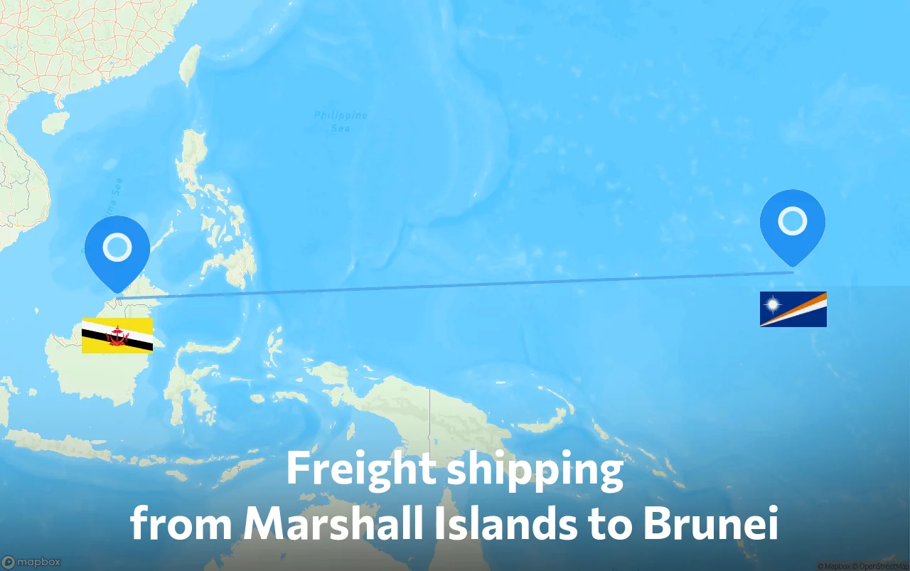 Shipping route from Marshall Islands to Brunei