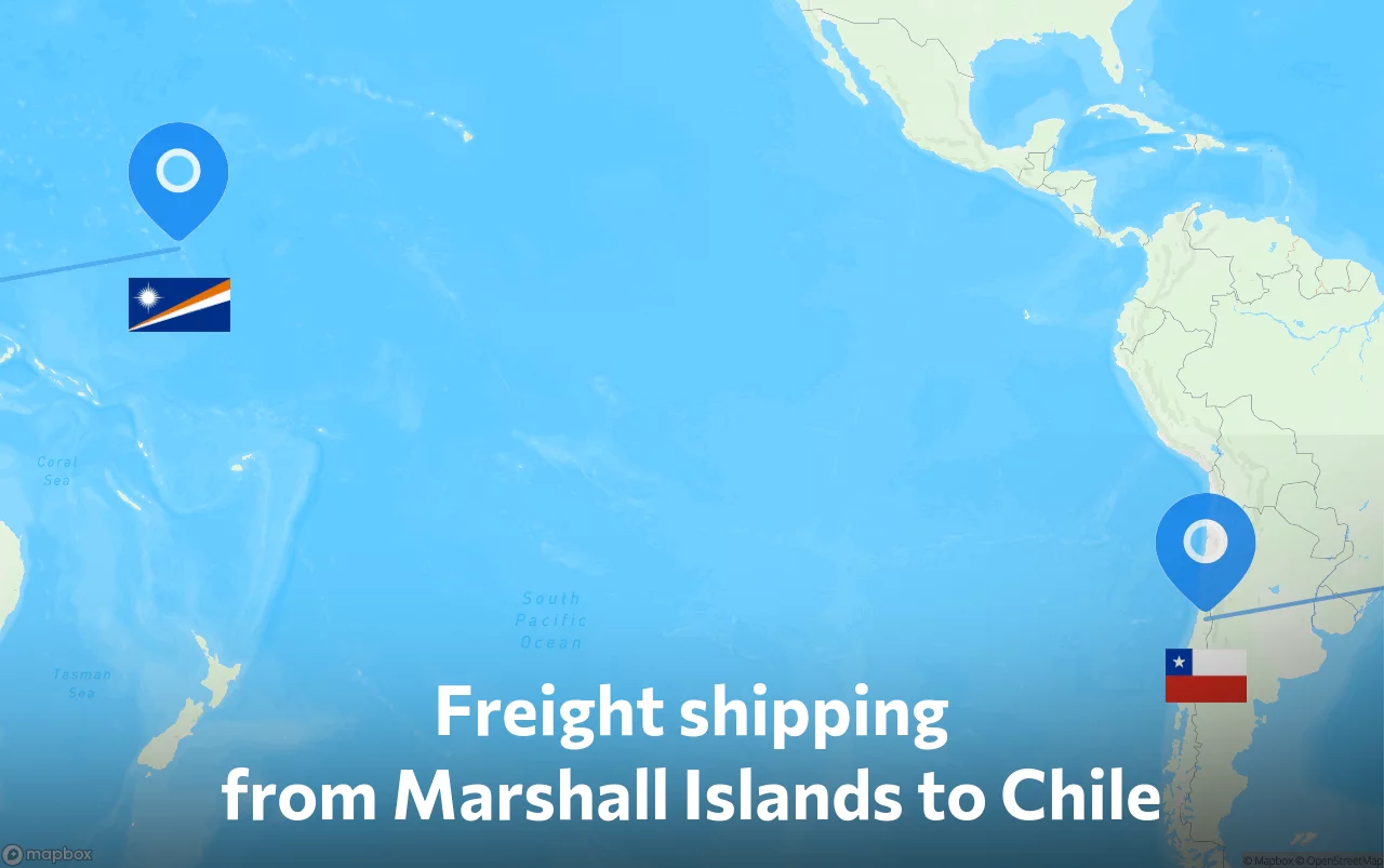 Shipping route from Marshall Islands to Chile