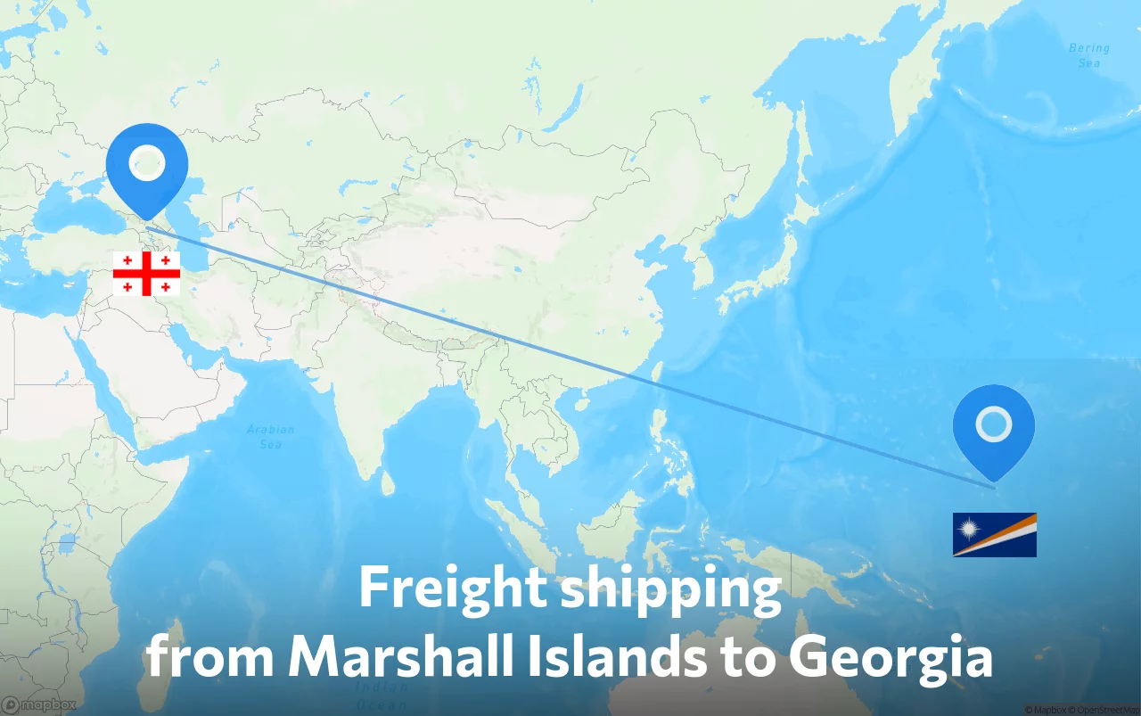 Shipping route from Marshall Islands to Georgia