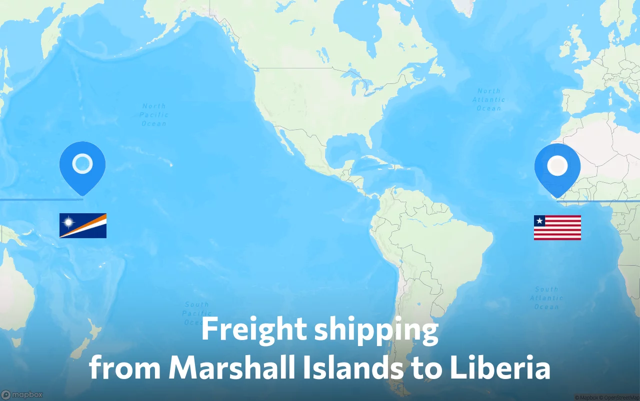 Shipping route from Marshall Islands to Liberia