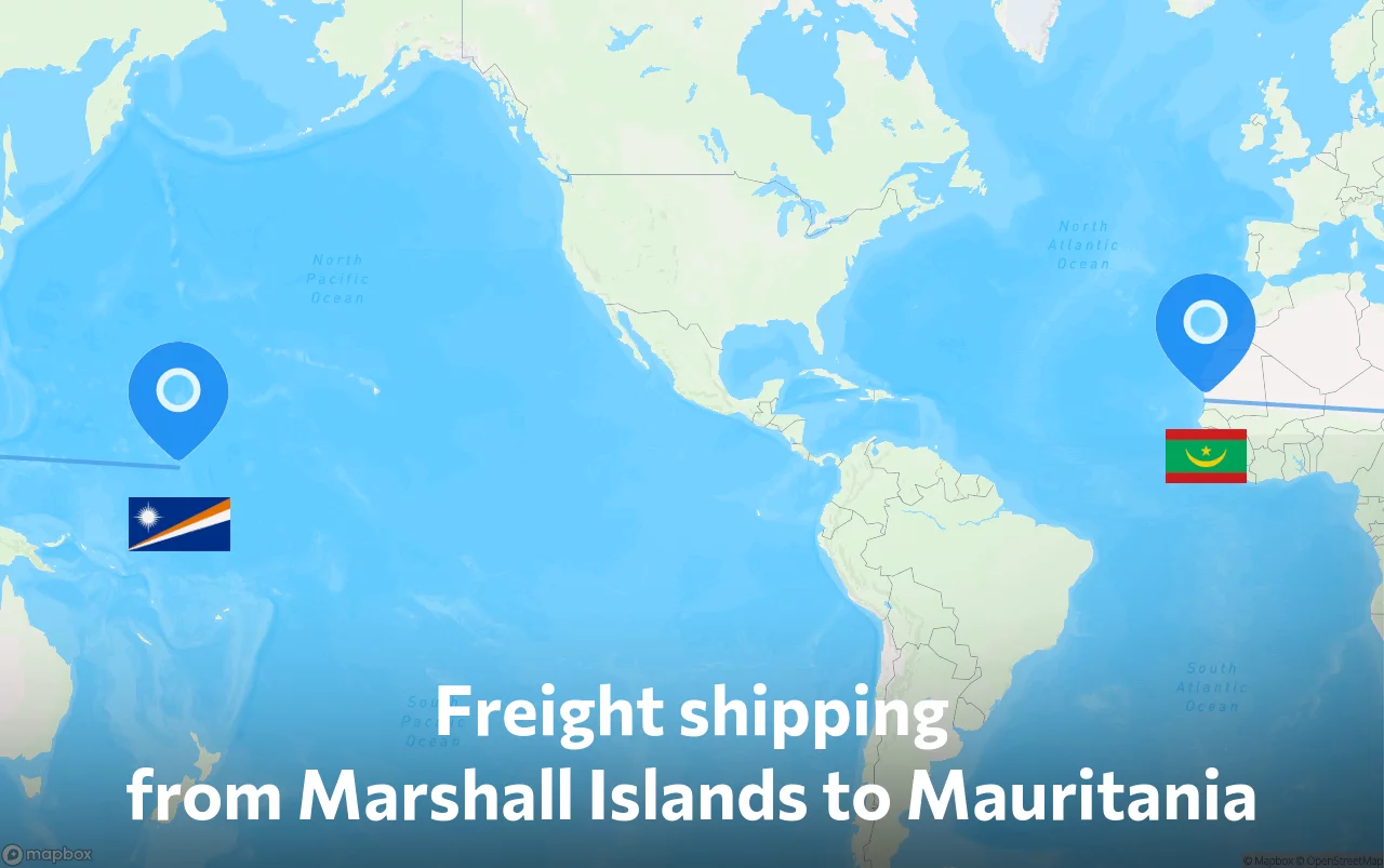 Shipping route from Marshall Islands to Mauritania