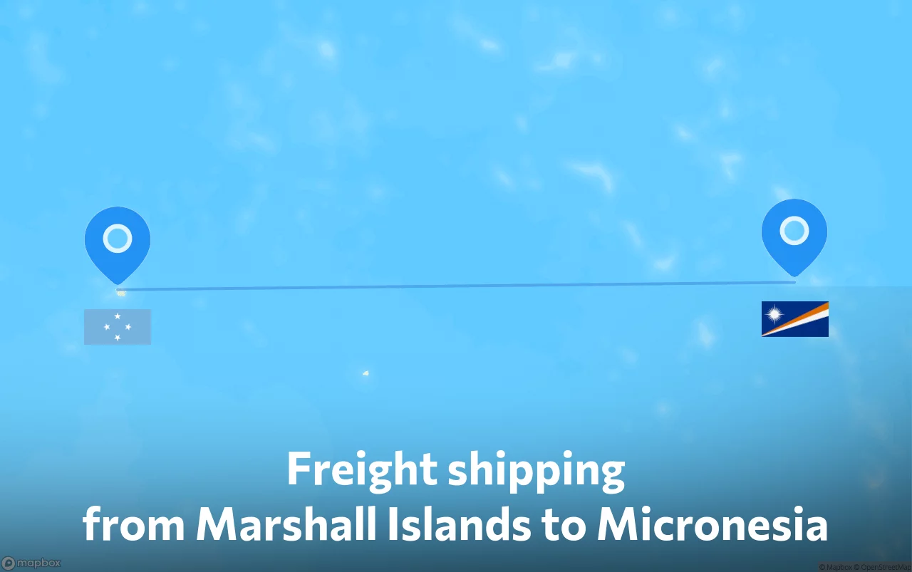 Shipping route from Marshall Islands to Micronesia