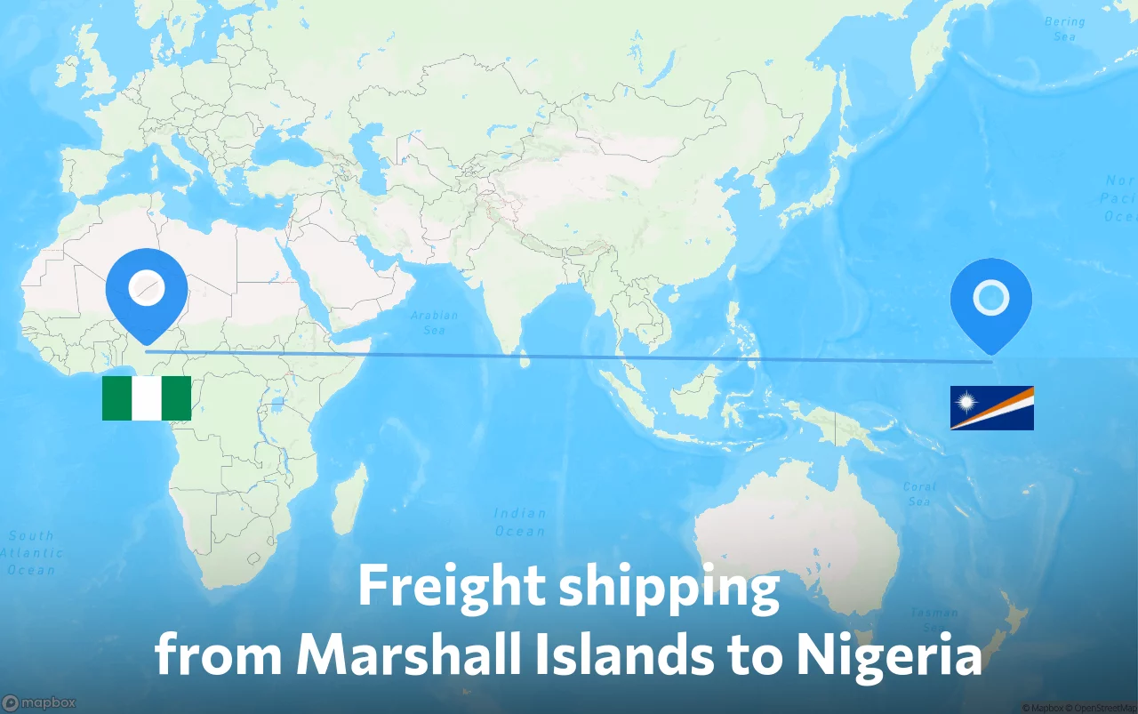 Shipping route from Marshall Islands to Nigeria