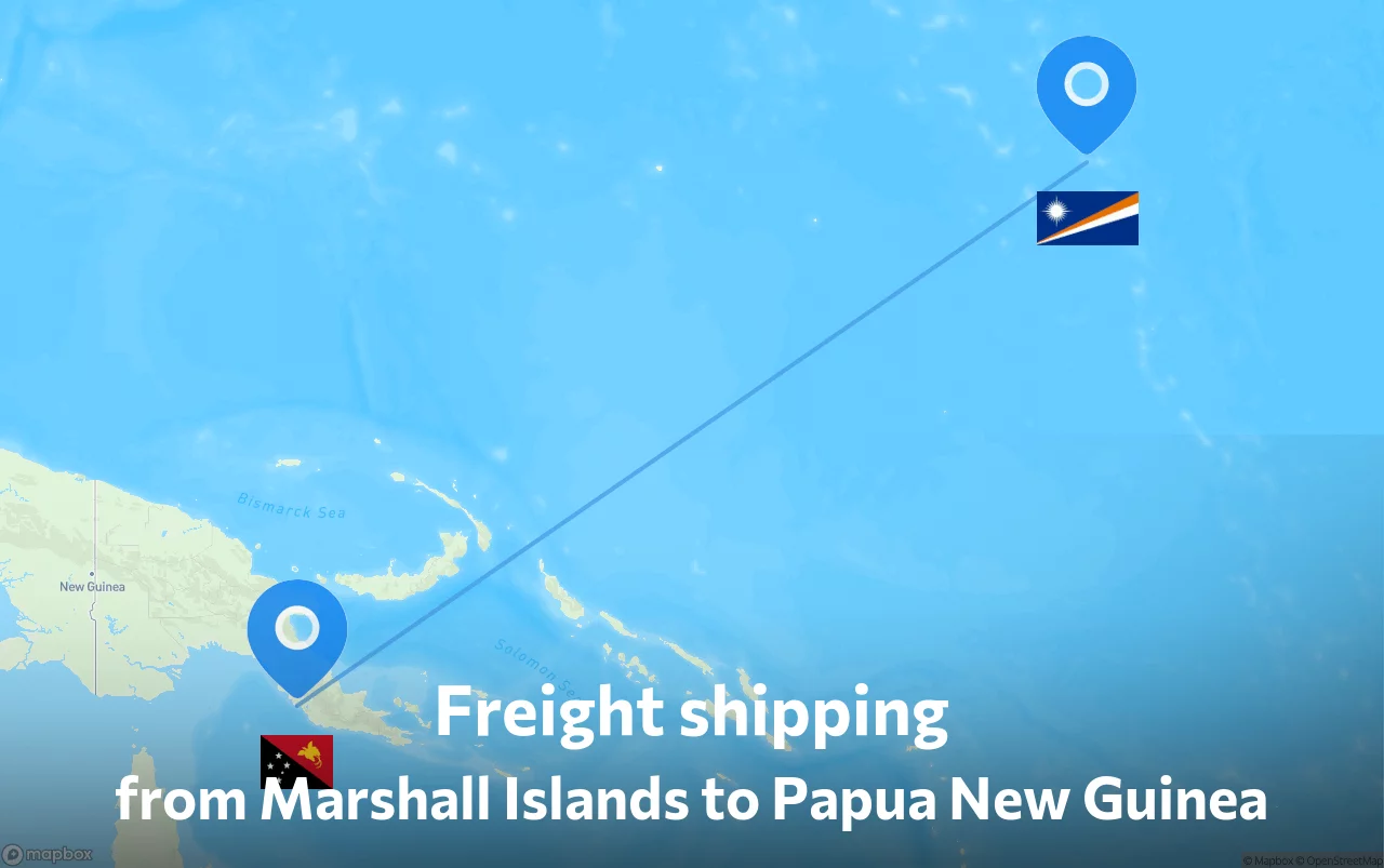 Shipping route from Marshall Islands to Papua New Guinea