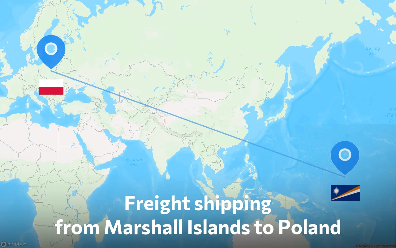 Shipping route from Marshall Islands to Poland