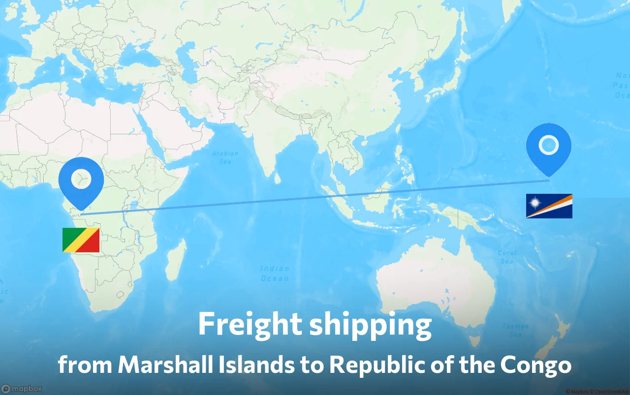 Shipping route from Marshall Islands to Republic of the Congo