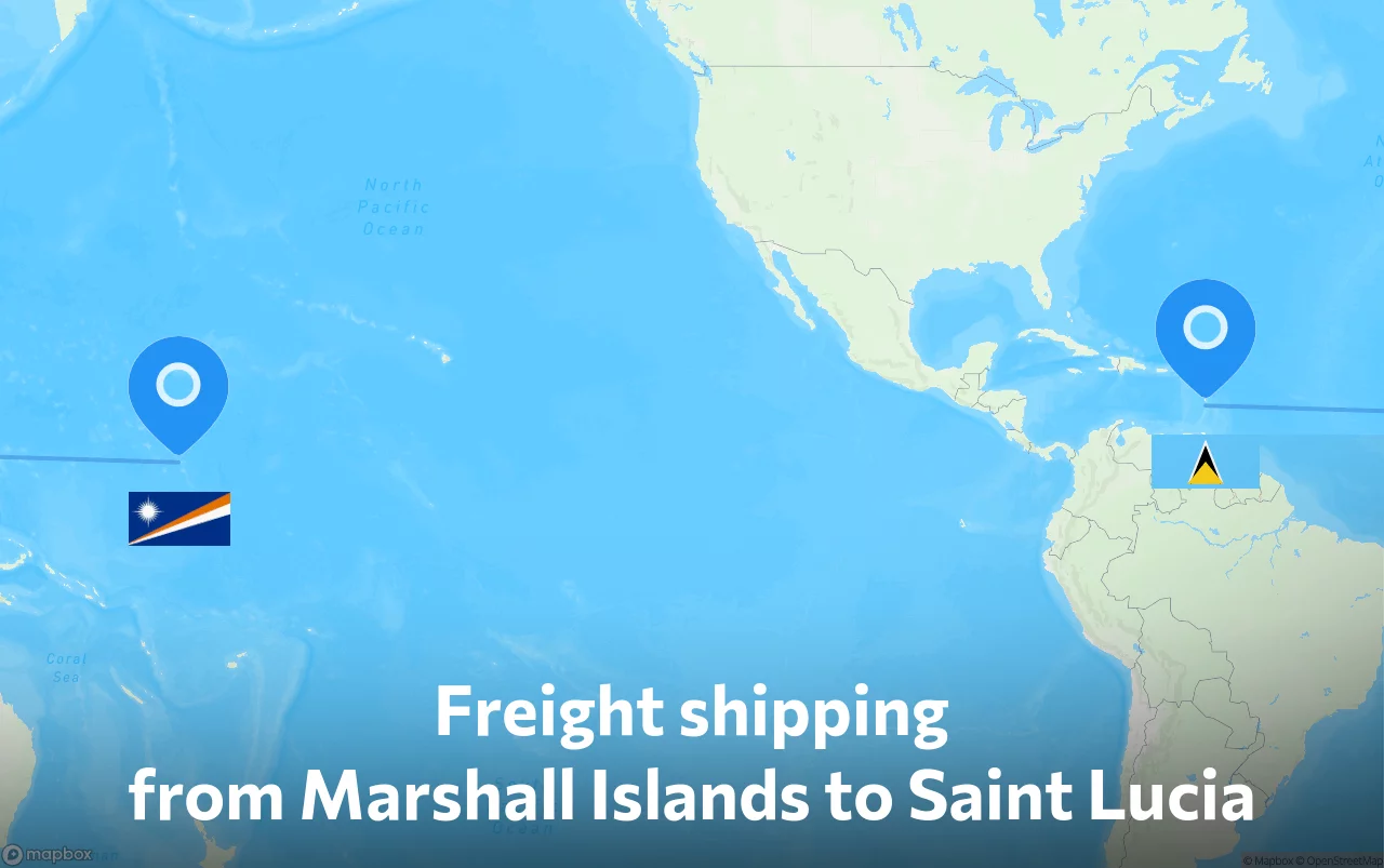 Shipping route from Marshall Islands to Saint Lucia