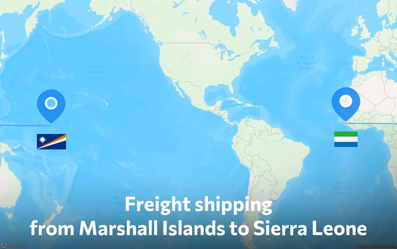 Shipping route from Marshall Islands to Sierra Leone