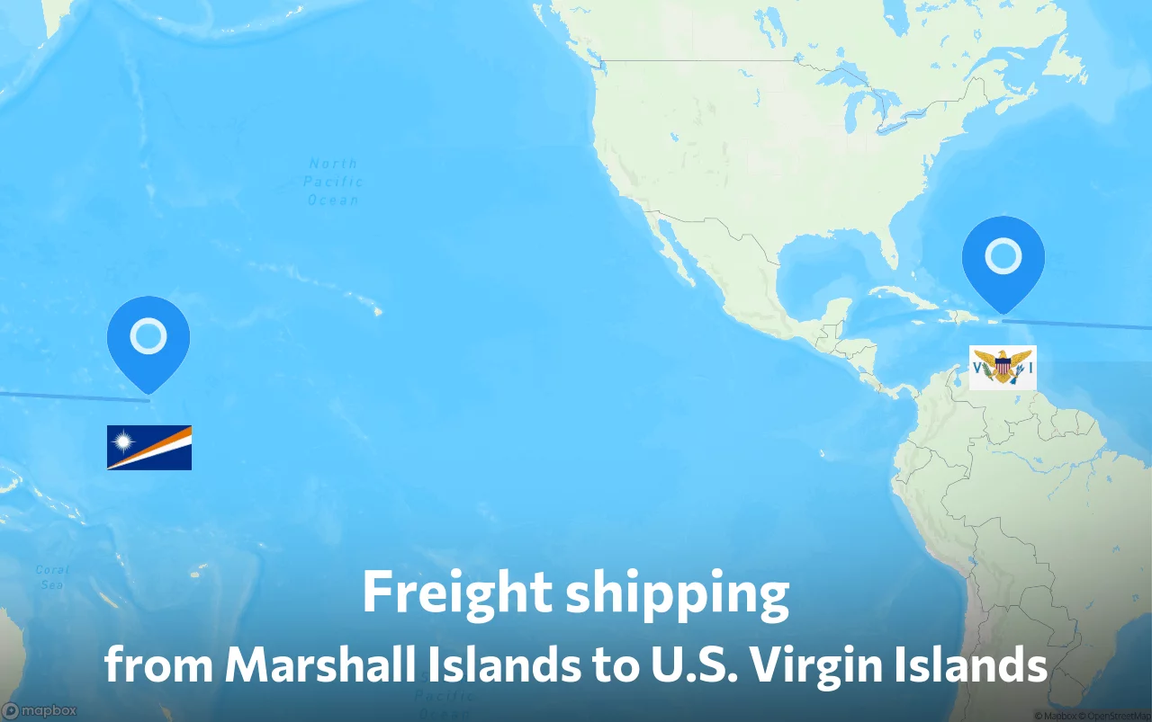 Shipping route from Marshall Islands to U.S. Virgin Islands