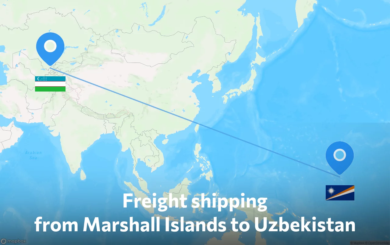 Shipping route from Marshall Islands to Uzbekistan