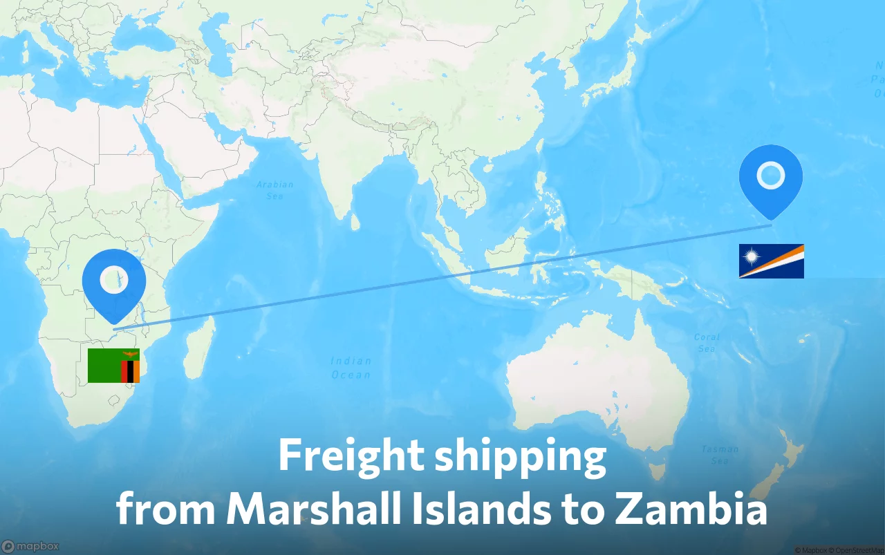 Shipping route from Marshall Islands to Zambia