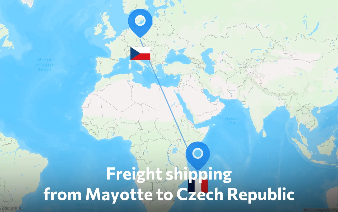 Shipping route from Mayotte to Czech Republic