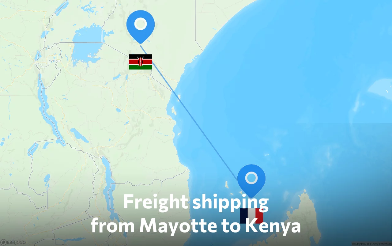Shipping route from Mayotte to Kenya