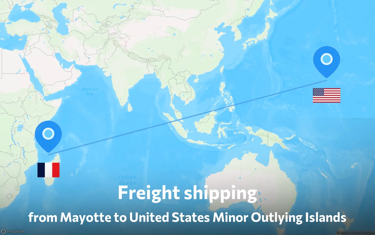 Shipping route from Mayotte to United States Minor Outlying Islands