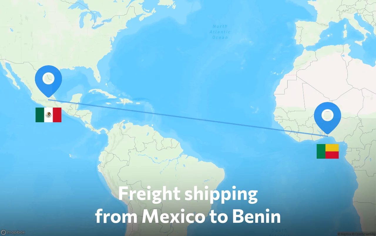 Shipping route from Mexico to Benin