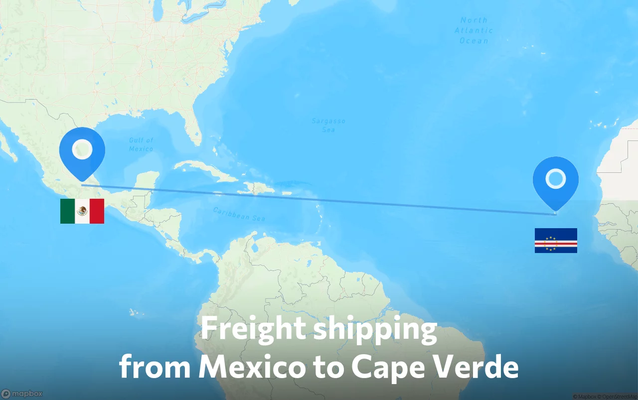 Shipping route from Mexico to Cape Verde