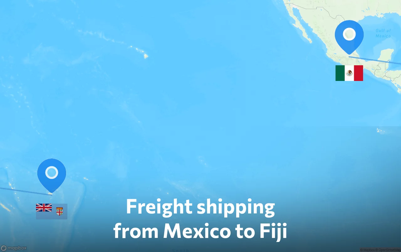 Shipping route from Mexico to Fiji